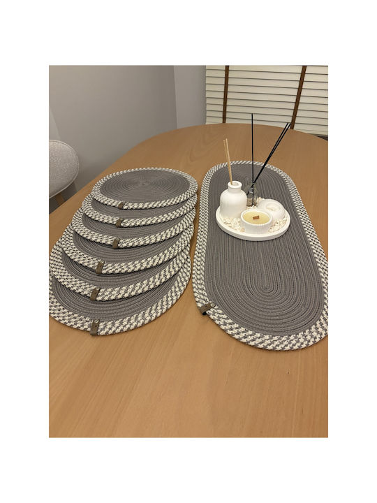 SteweHome Tischsets Korbweide Grau 80x30cm 6 Stück