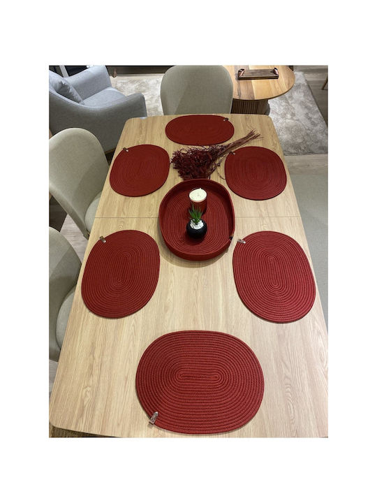 SteweHome Σουπλά Ψάθινο Κόκκινο 41x31cm 7τμχ SteweHome Σουπλά Ψάθινο Κόκκινο 41x31cm 7τμχ