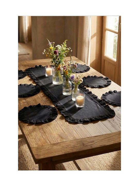 SteweHome Σουπλά Μαύρο 120x40cm 7τμχ SteweHome Σουπλά Μαύρο 120x40cm 7τμχ