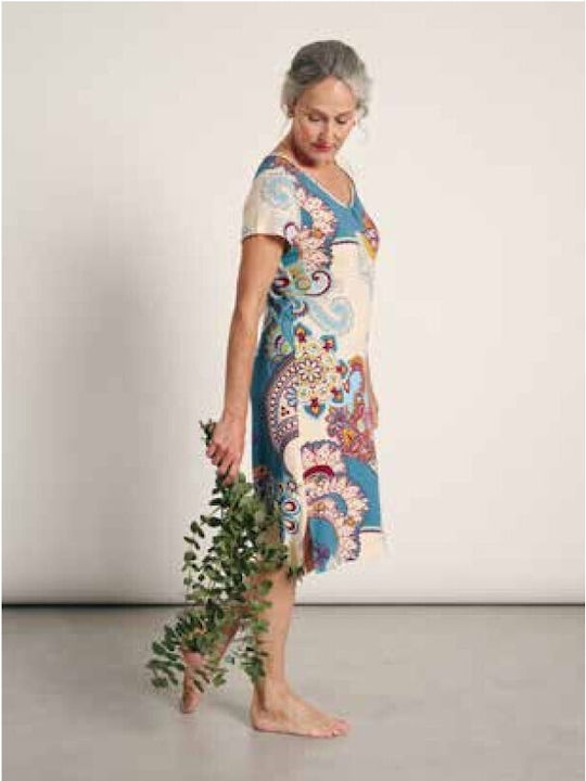 Muydemi Summer Women's Nightgown Ecru/Raf