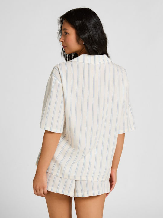Hunkemöller Summer Women's Pyjama Shorts Linen Stripe Stripe