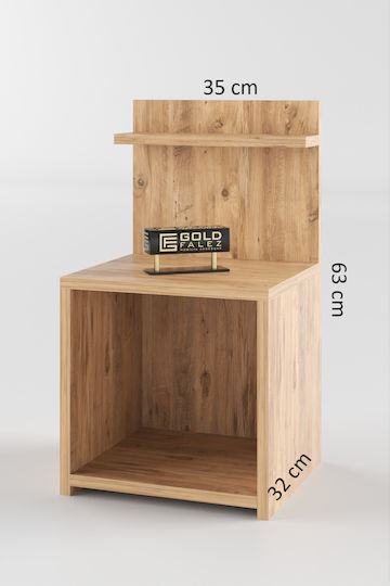 SteweHome Nachttisch Aus Holz Beiges 35x32x63cm
