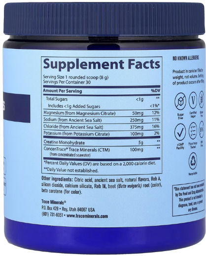 Trace Minerals Μονοϋδρική Κρεατίνη Orange Mango 240gr