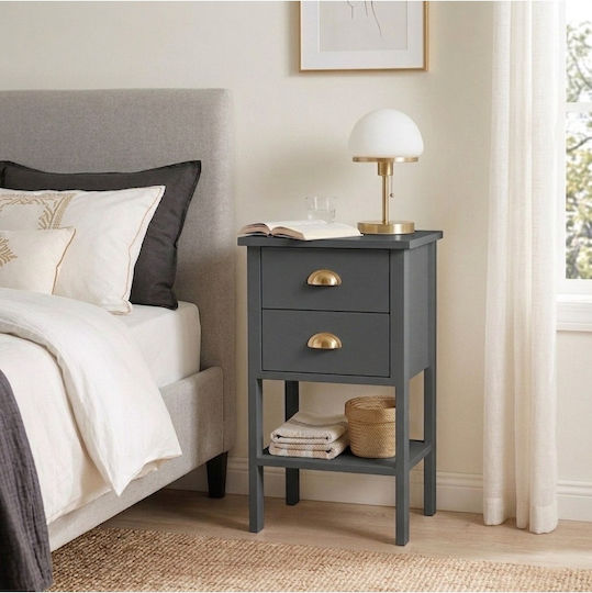 Wooden Gold Bedside Table 40x35x70cm