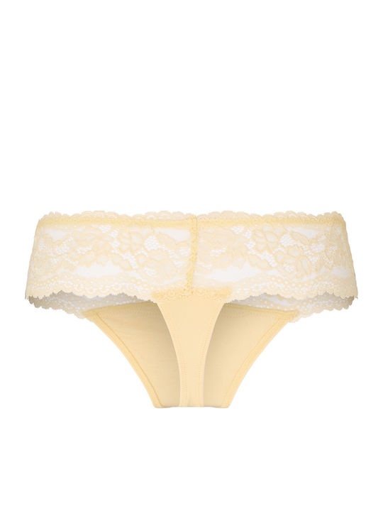Damen-Boxer mit Spitze Gelb