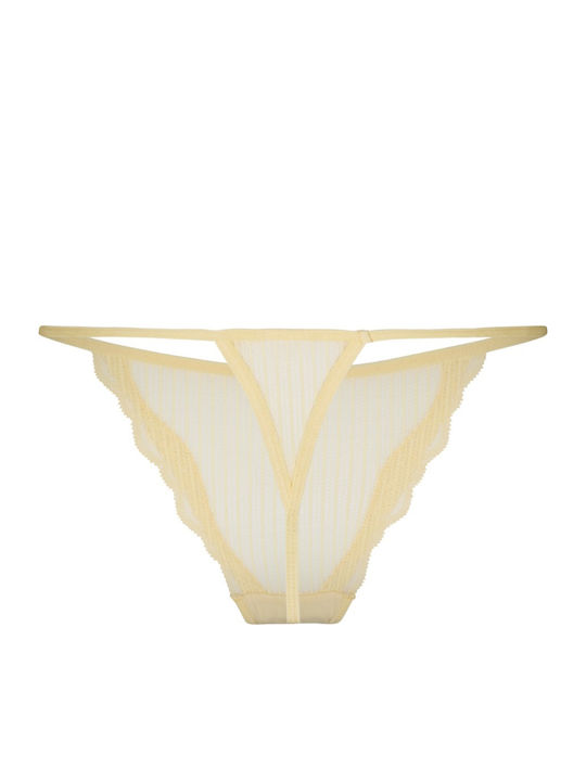 Damen-Zeichenfolge mit Spitze Gelb