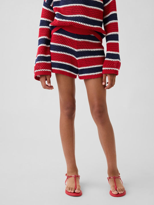 Kids Fabric Shorts/Bermuda Navy Red Stripe