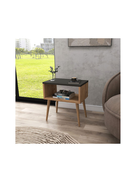 SteweHome Nachttisch Aus Holz Grau 45x29x60cm