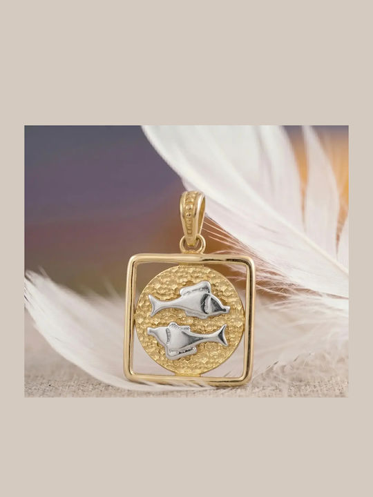Charm Zodiac Sign Pisces Gold 9 K