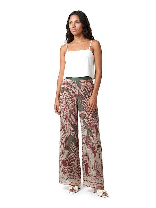Damenhose mit Gummiband Blumenmuster Blumen