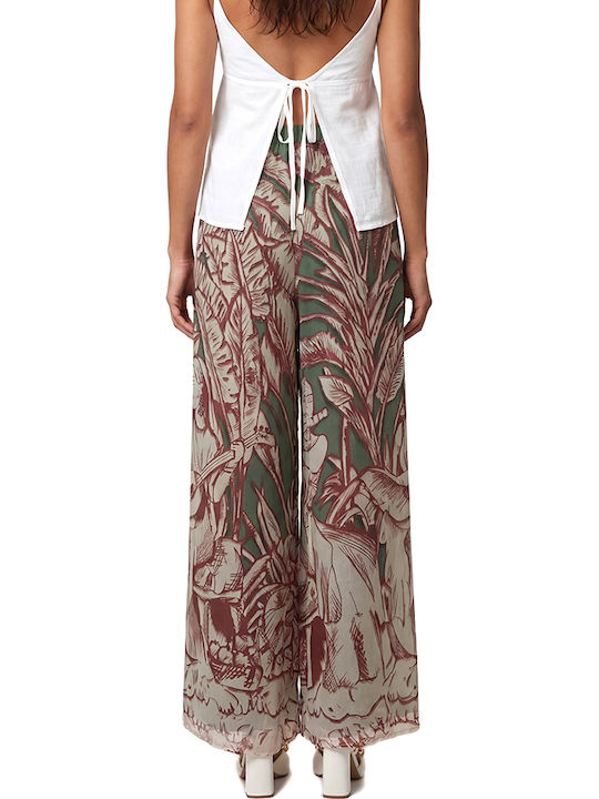 Moutaki Women's Pantaloons with Rubber Band Floral Print Floral