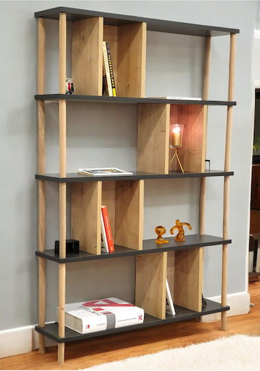 Bibliotecă Gri 90x20x137 cm