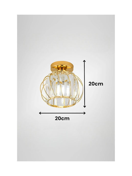 SteweHome Ceiling Light 25cm Gold with E27 Socket
