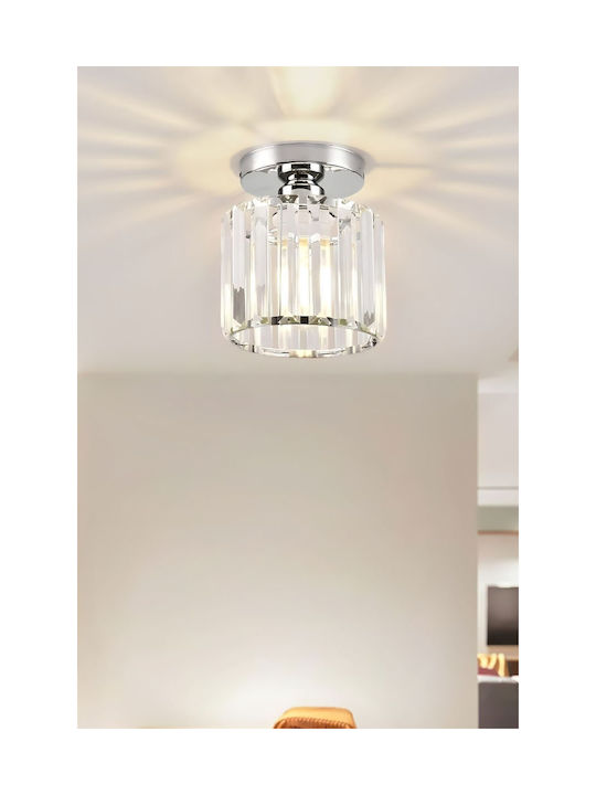 SteweHome Plafonieră de Tavan 22cm Argintie cu Soclu E27