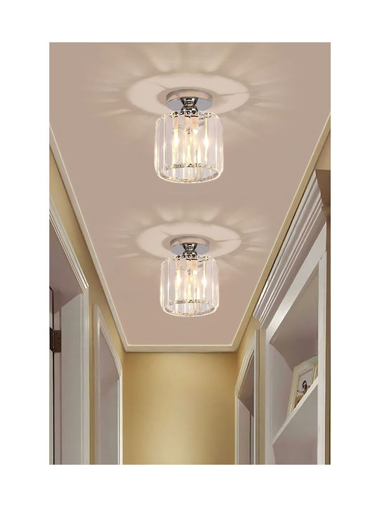 SteweHome Plafonieră de Tavan 22cm Argintie cu Soclu E27