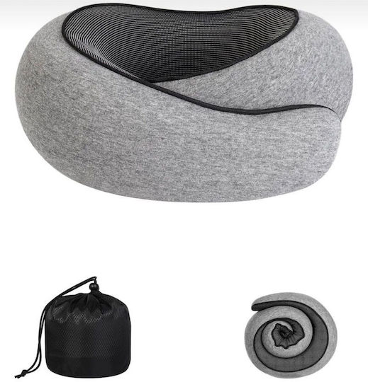 SteweHome Memory Foam Travel Pillow with Carry Case Gray