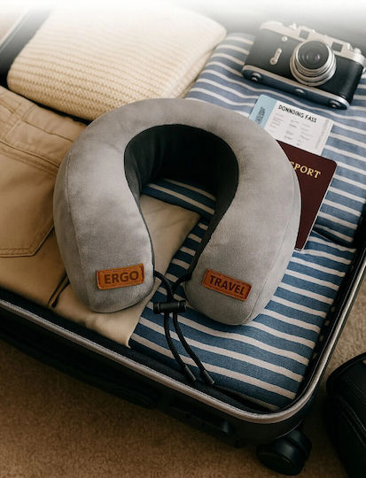 SteweHome Velvet Gray Travel Pillow