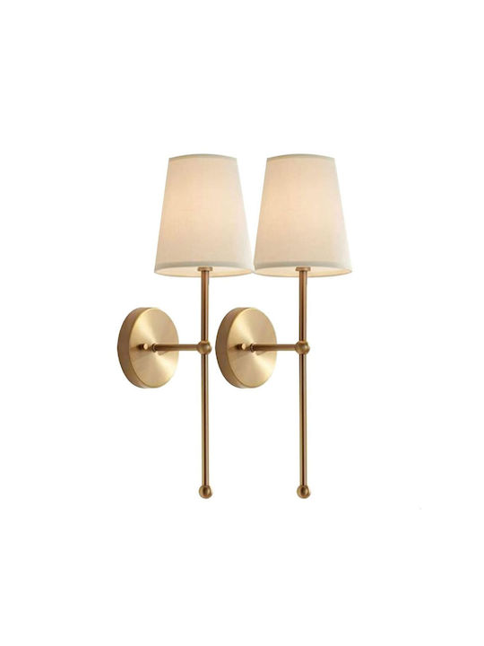 SteweHome Modern Wall Lamp with E27 Socket Gold