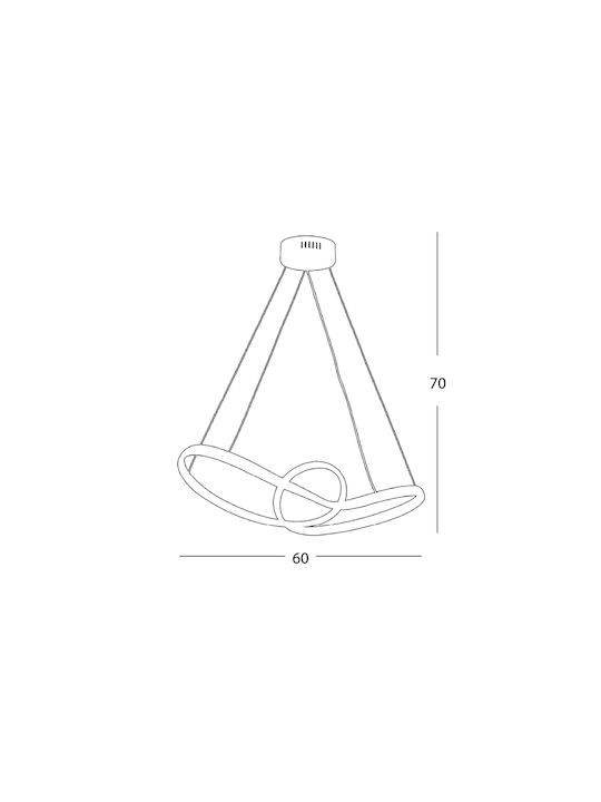 SteweHome Mehrfarbige Deckenleuchte LED 60x25x61cm
