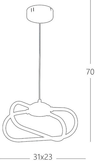 SteweHome Mehrfarbiges Deckenleuchte LED 31x25x71cm