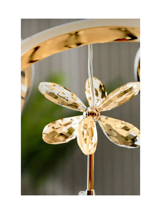 SteweHome Beige LED Ceiling Light with Crystals 20x20x81cm
