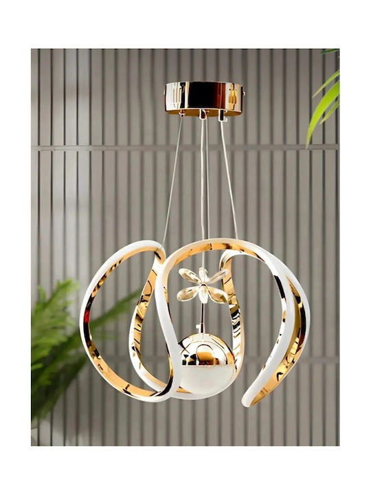 SteweHome Beige LED Ceiling Light with Crystals 20x20x81cm