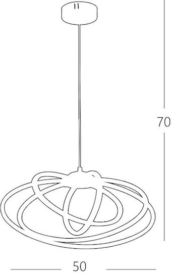 SteweHome Висящо Осветително Тяло Многоцветно LED 50x50x61см