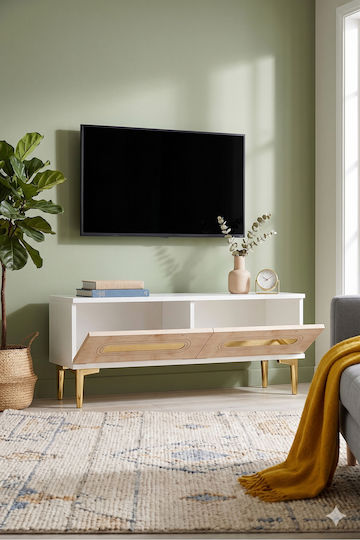 Floor-Standing White TV Stand 120x30x41 cm Floor-Standing White TV Stand 120x30x41 cm