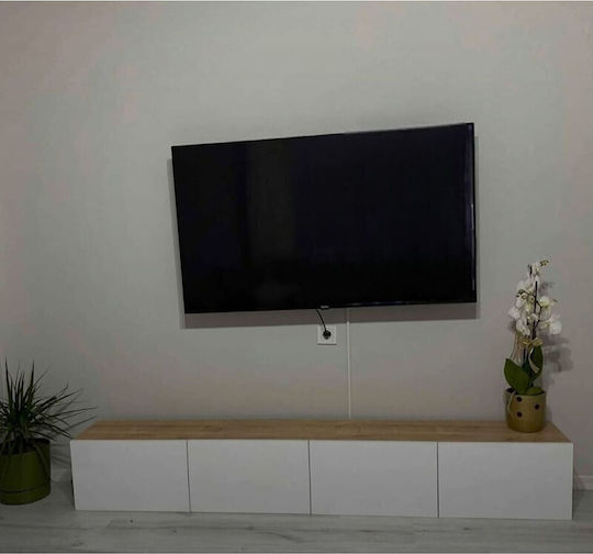 Телевизионно Мебел Подов Бял 180x30x30см
