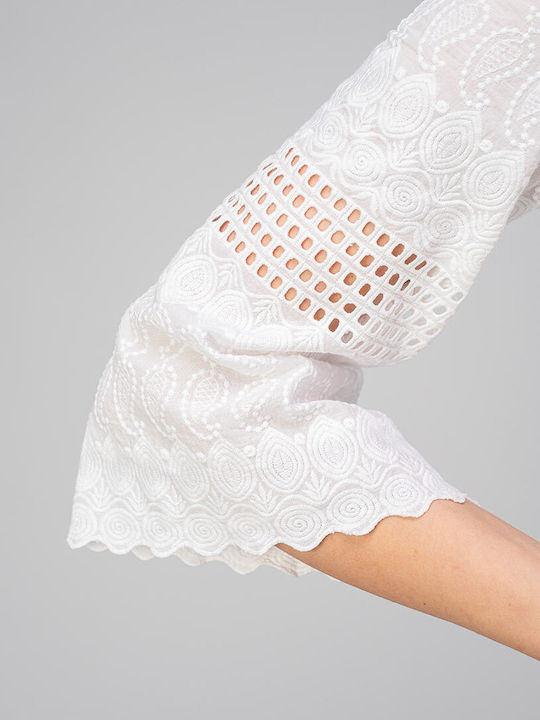 Rochie De Vară Midi Rochie-Cămașă Albă