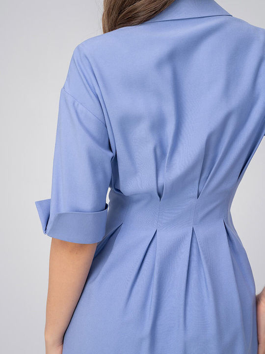 Larina Midi Hemdkleid Blau