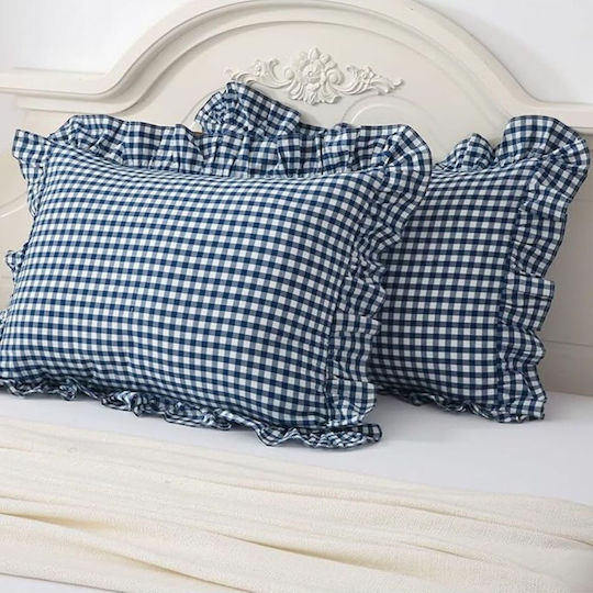 SteweHome Set Waterproof Checked Pillowcases 50x70cm
