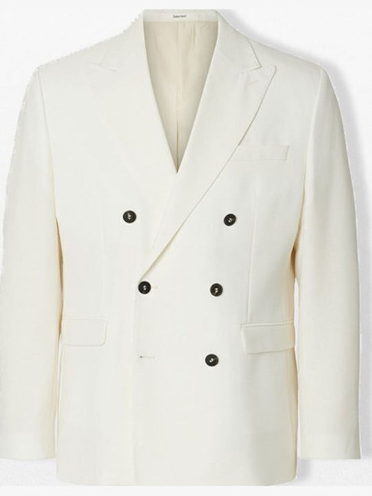 Winter Men’s Suit Jacket White