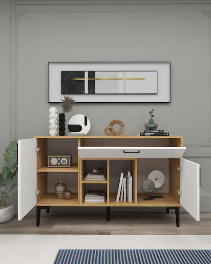 SteweHome Sideboard Holz 135x40x84cm Mehrfarbig