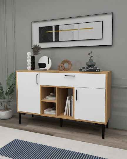 SteweHome Sideboard Holz 135x40x84cm Mehrfarbig