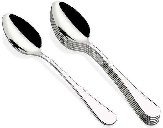 SteweHome Set Of Silver Inox Dessert Ice Cream Spoons 6 Pieces