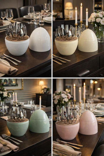 SteweHome Set De Tacâmuri Inoxidabile Roz 24 Bucăți