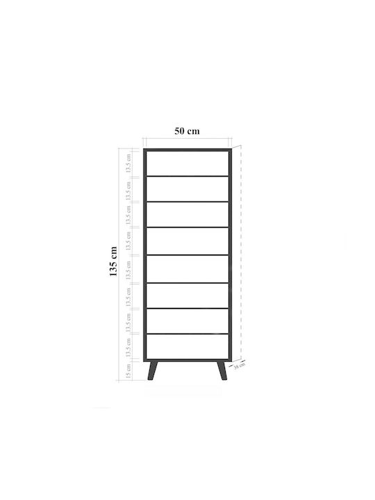 Fratelli Home Holz Schuhorganisator aus Massivholz Talina 50x38x135cm