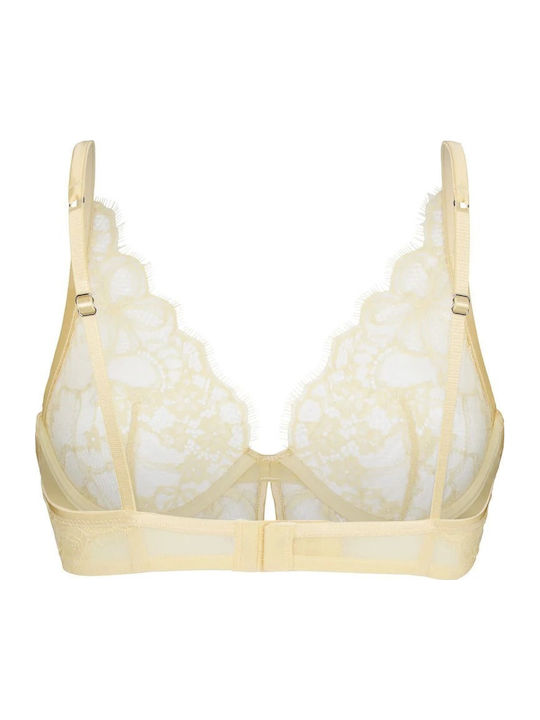 Yellow Bra for Plunge with Underwire