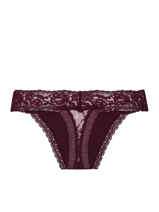 Madison Women's String with Lace Brown