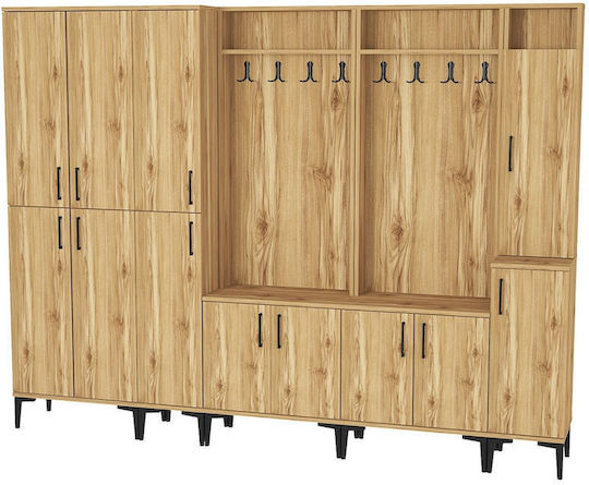Мебел За Антре със Закачалка и Шкаф За Обувки Комбе 240x35.3x185см