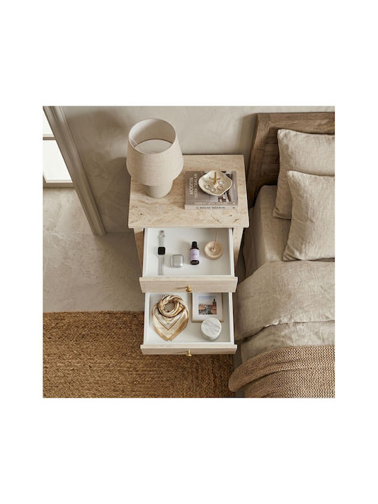 Wooden Gold Bedside Table 40x35x70cm