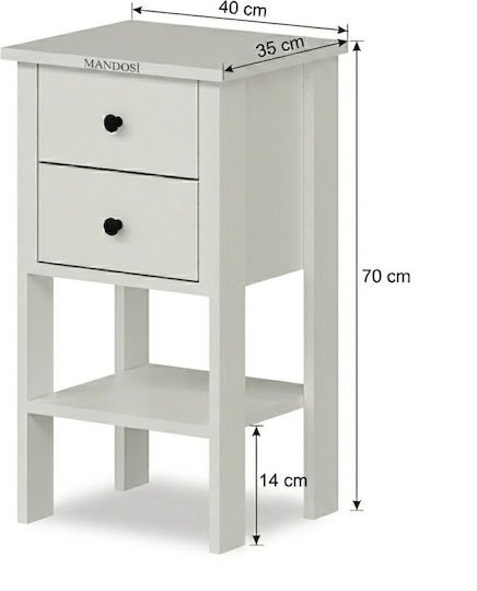 Nachttisch Holz Gold 40x35x70cm