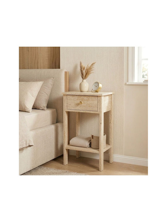 Wooden Gold Bedside Table 40x35x70cm