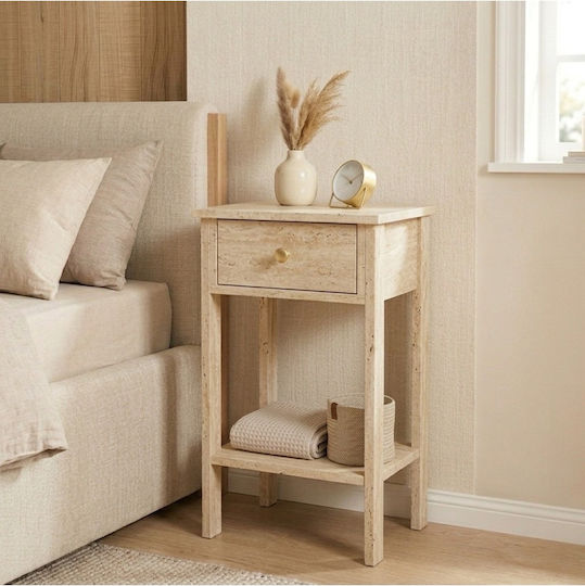 Wooden Gold Bedside Table 40x35x70cm