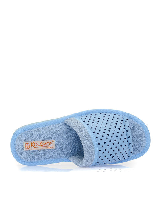 Leder Damen Hausschuhe Hellblaue