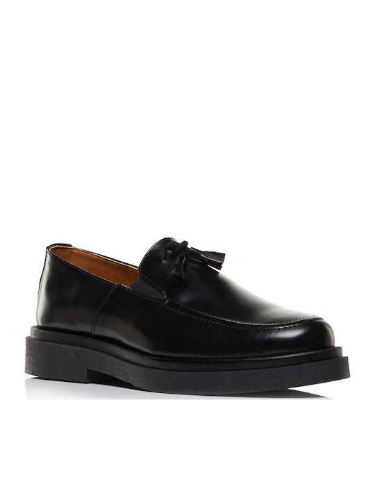Leder Herren Mokassins in Schwarz Farbe