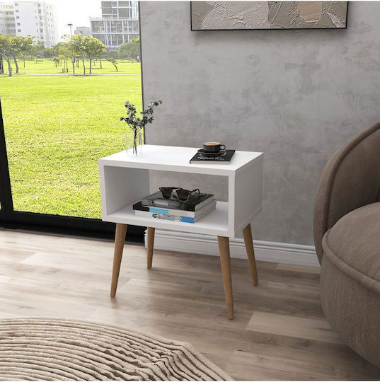 Wooden White Bedside Table 45x29x60cm Wooden White Bedside Table 45x29x60cm