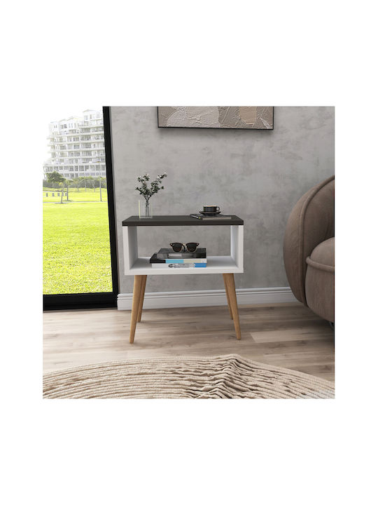 SteweHome Nachttisch Aus Holz Grau 45x29x60cm