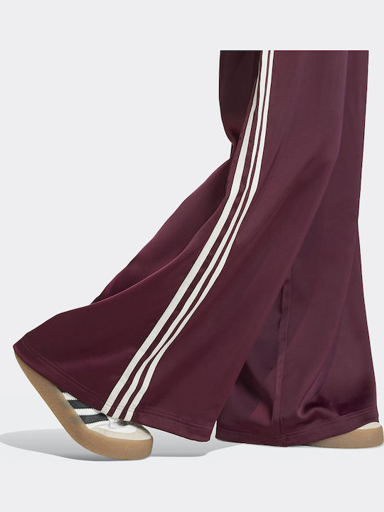 Adicolor Satin Flared Sweatpants Burgundy